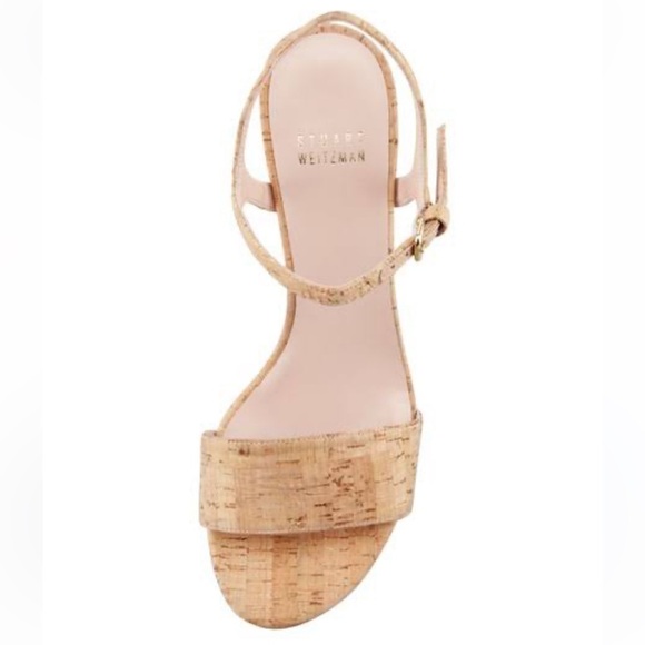 Stuart Weitzman Solo Cork‎ heel sandals women’s Sz 7 N - Picture 2 of 13